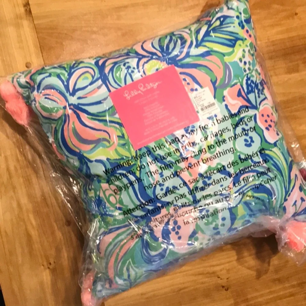 Lilly Pulitzer Floral Toss Pillow in Pink, Blue, Green